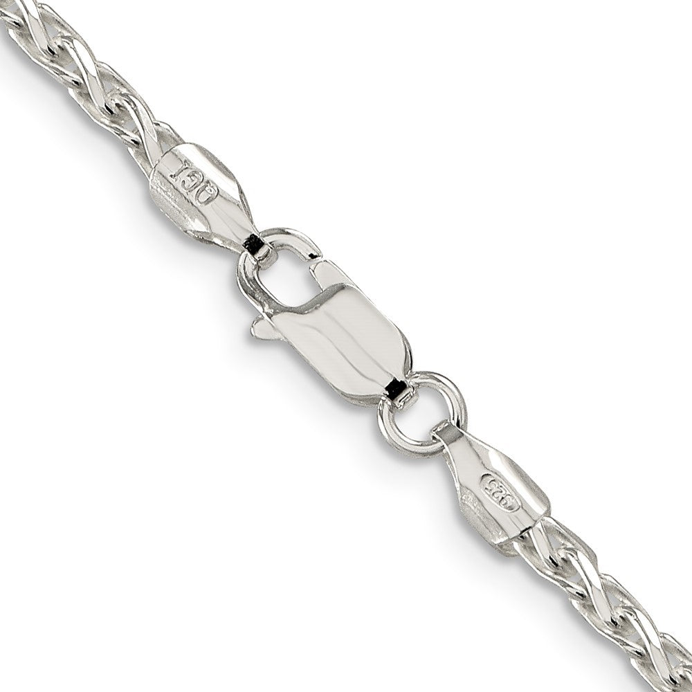 Sterling Silver 2.85mm Diamond-cut Round Spiga Chain Necklace