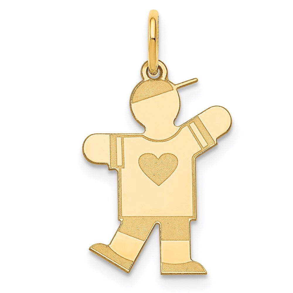 14k Yellow Gold Kid Charm Pendant for Women