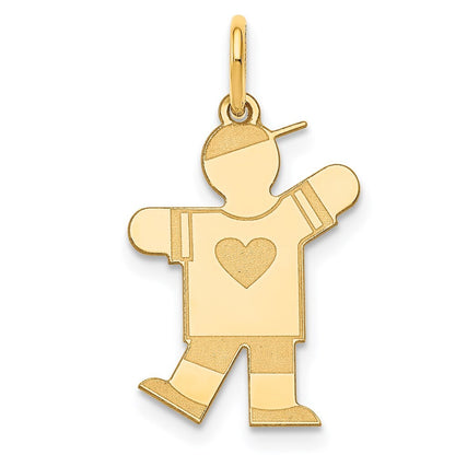 14k Yellow Gold Kid Charm Pendant for Women