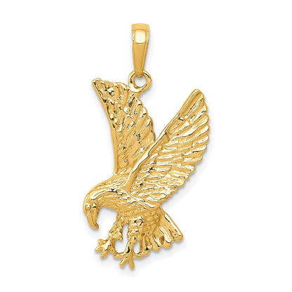 14k Yellow Gold Eagle Charm Pendant for Women