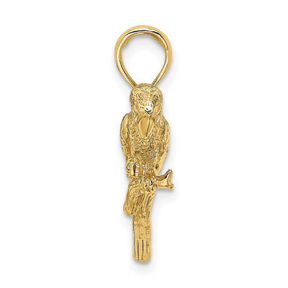 14k Yellow Gold 3-D Parrot Charm