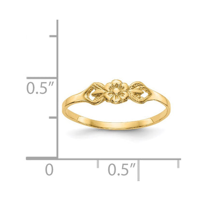 14K Yellow Gold Flower Baby Ring