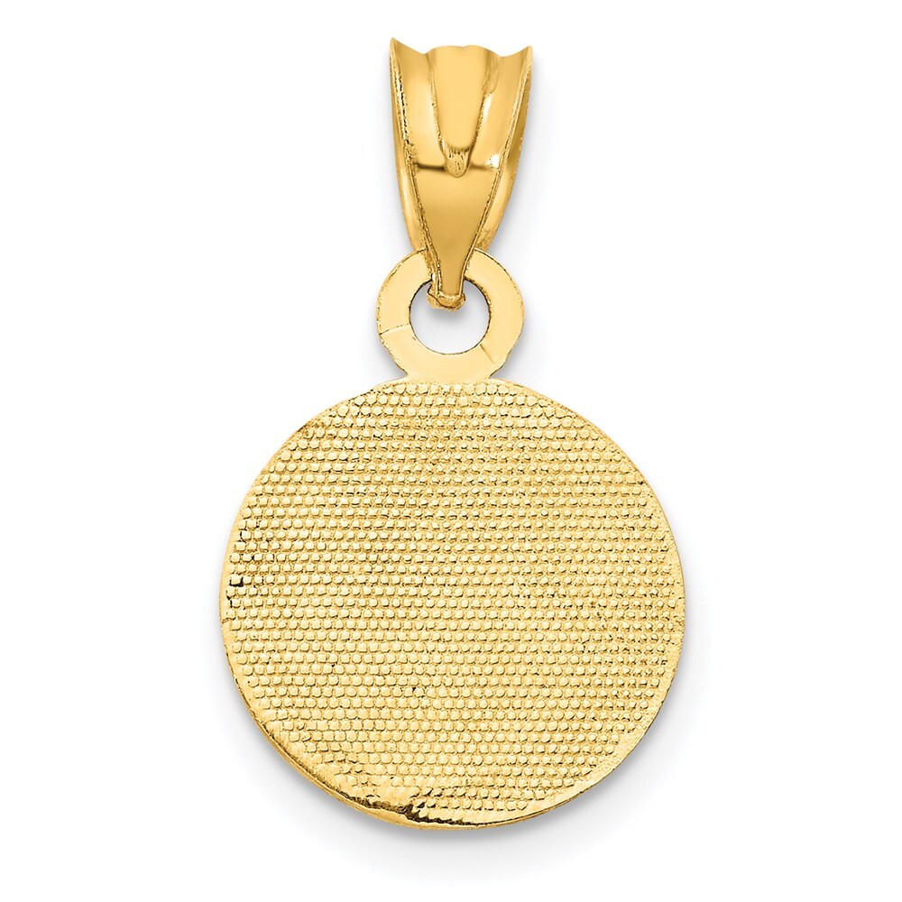 14k Yellow Gold Enameled Baseball Pendant for Women