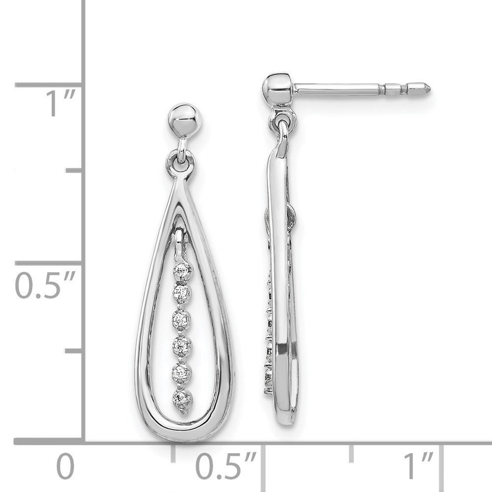 14k White Gold Diamond Teardrop Earrings