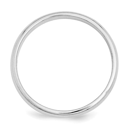 Platinum 3mm Half Round Wedding Band Ring Size 5
