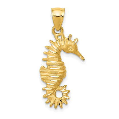 14k Yellow Gold Seahorse Pendant