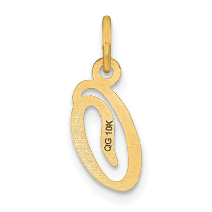 14k Yellow Gold Script Letter O Initial Charm Pendant for Women