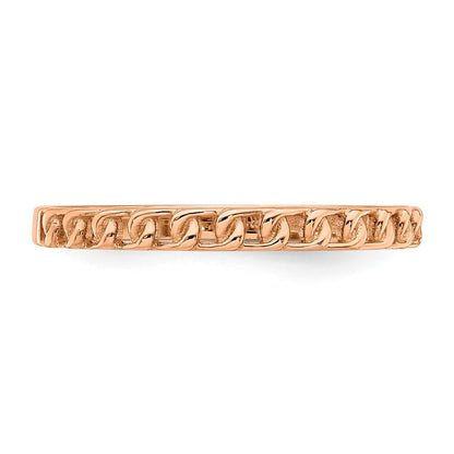 14K Rose Gold Link Design Ring Size 7