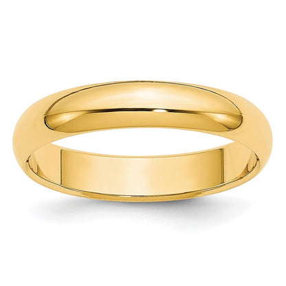 14K Yellow Gold 3.5mm LTW Half Round Band Size 9
