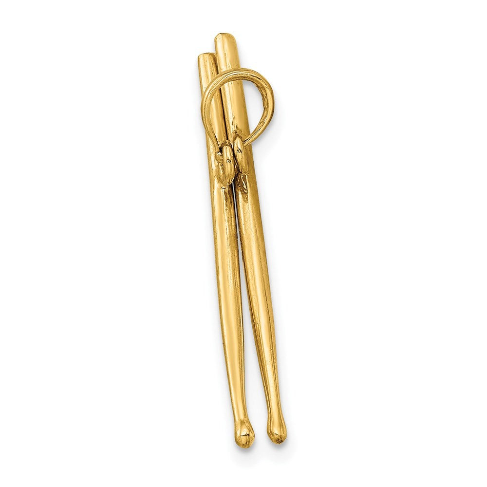 14k Yellow Gold 3-D Moveable Drum Sticks Charm