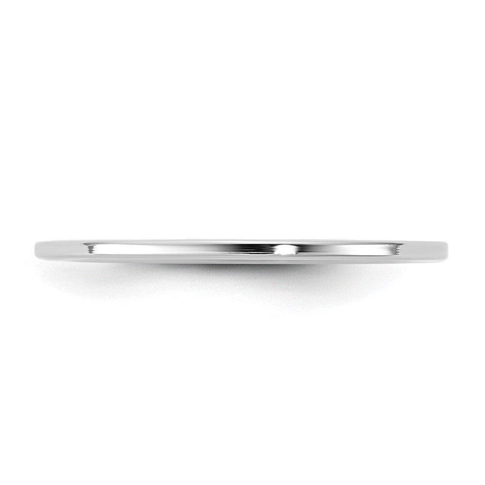 14k White Gold 1mm Standard Flat Comfort Fit Band Size 10
