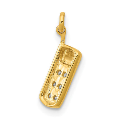 14k Yellow Gold Diamond Cell Phone Charm Pendant for Women