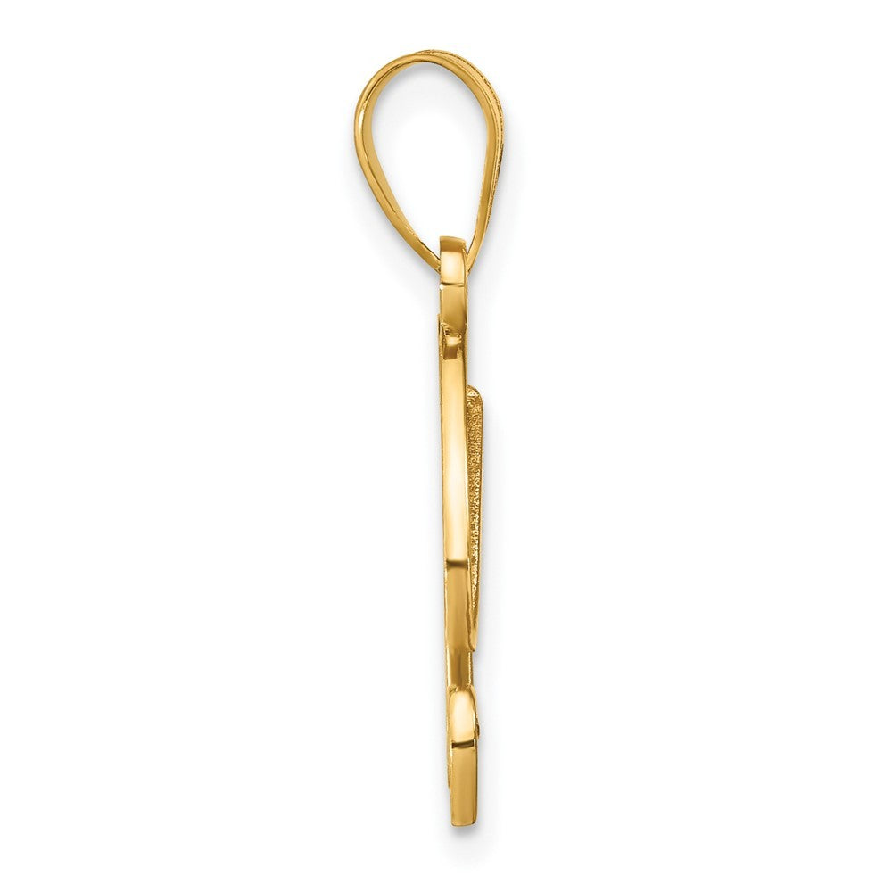 14k Yellow Gold Script Letter X Initial Pendant with Diamond