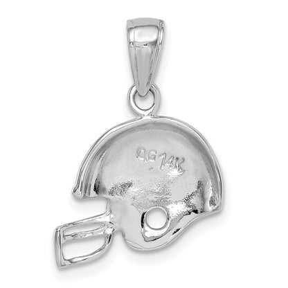 14k White Gold Football Helmet Pendant for Women