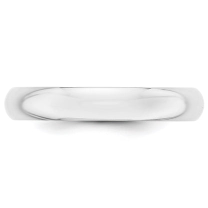 14k White Gold 4mm Half-Round Wedding Band Size 7