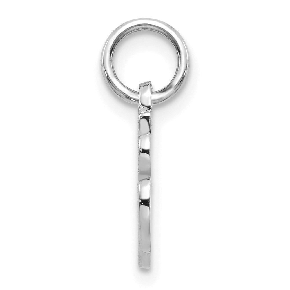 14K White White Gold Casted Script Letter A Initial Charm