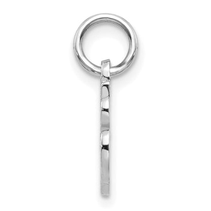 14K White White Gold Casted Script Letter A Initial Charm