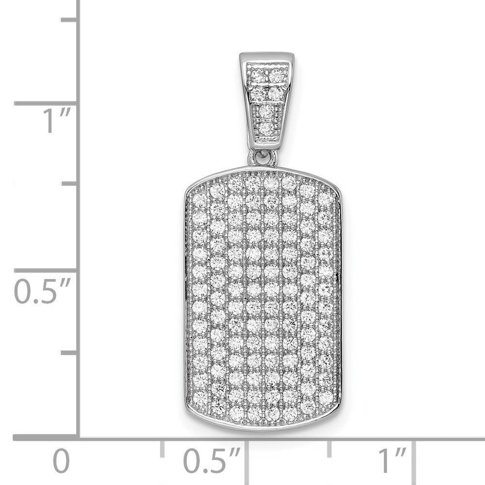 Sterling Silver Rhodium-plated Polished Cubic Zirconia Pendant