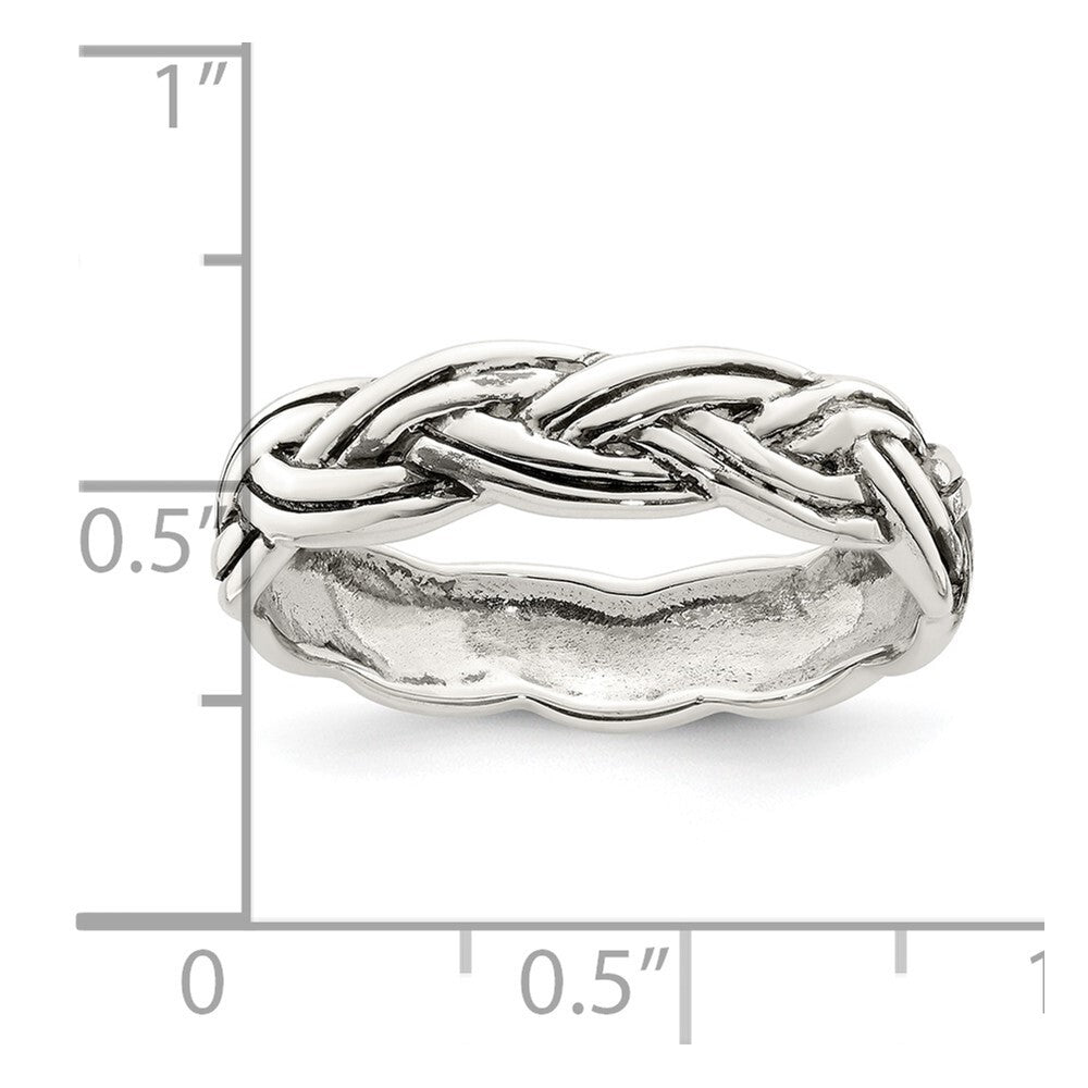 Sterling Silver Antiqued Celtic Band Size 7