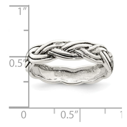 Sterling Silver Antiqued Celtic Band Size 7