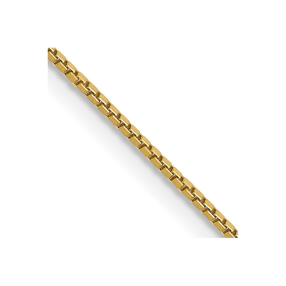 14k Yellow Gold 28 inch .9mm Box with Spring Ring Clasp Chain