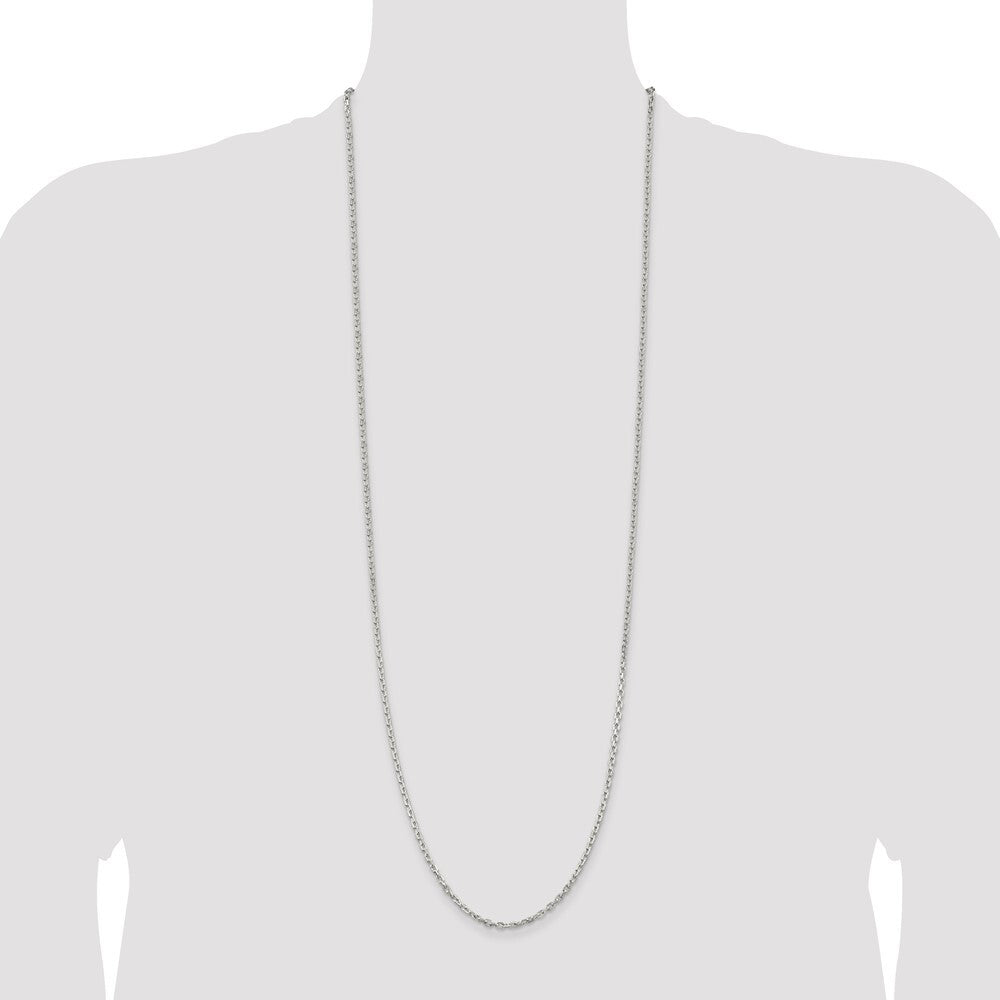 Sterling Silver 2.75mm Beveled Oval Cable Chain Holiday Gift for Women