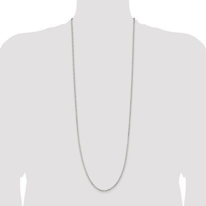 Sterling Silver 2.75mm Beveled Oval Cable Chain Holiday Gift for Women
