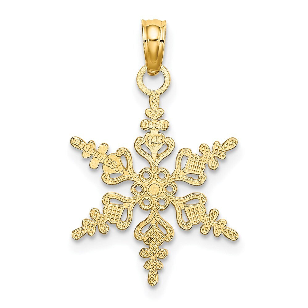 14k White Gold Polished Snowflake Charm Pendant for Women