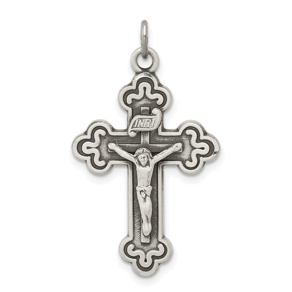 Sterling Silver Antiqued INRI Crucifix Pendant Holiday Gift for Women