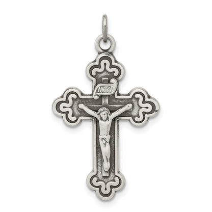 Sterling Silver Antiqued INRI Crucifix Pendant Holiday Gift for Women