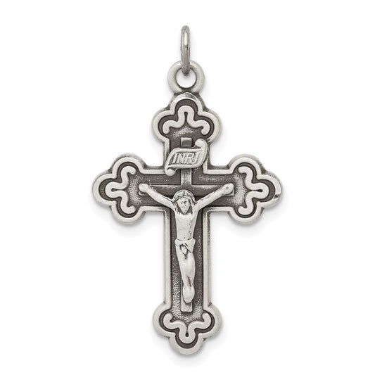 Sterling Silver Antiqued INRI Crucifix Pendant Holiday Gift for Women