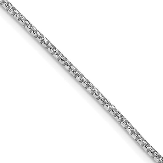 Sterling Silver Rhodium-plated 1.75mm Diamond-cut Round Box Chain Necklace
