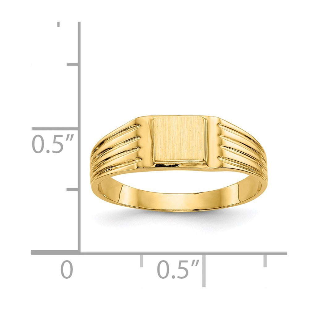 14k Yellow Gold 5.25x4.75mm Open Back Signet Ring