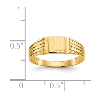 14k Yellow Gold 5.25x4.75mm Open Back Signet Ring