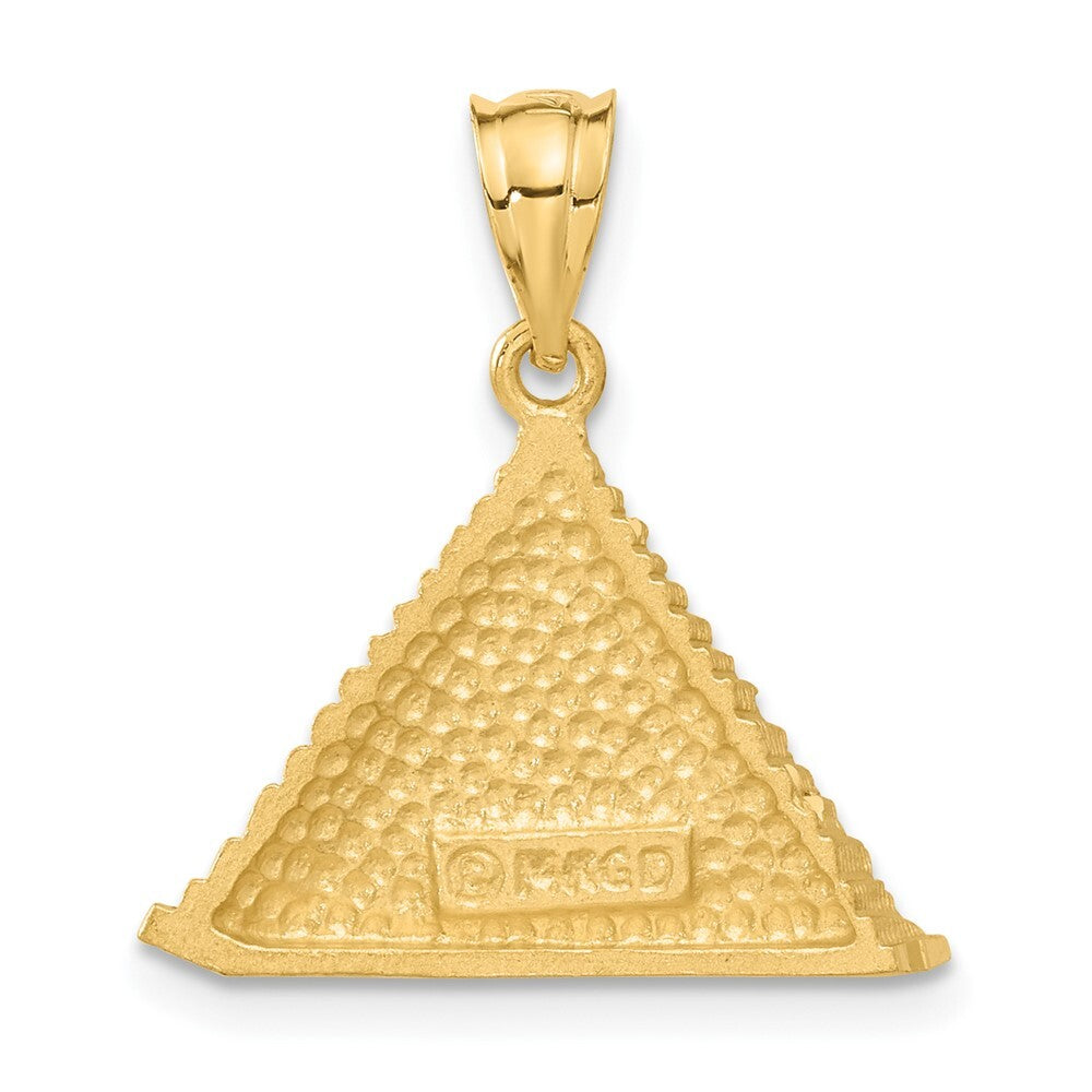 14k Yellow Gold Pyramid Charm Pendant for Women
