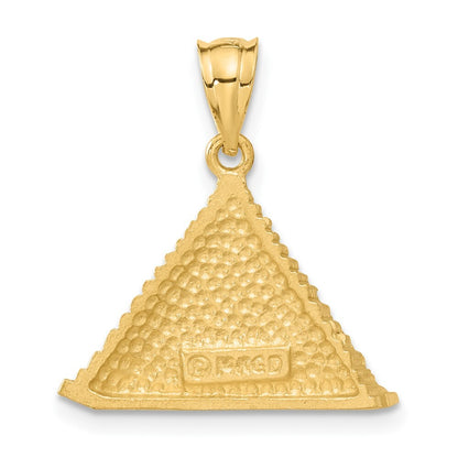 14k Yellow Gold Pyramid Charm Pendant for Women