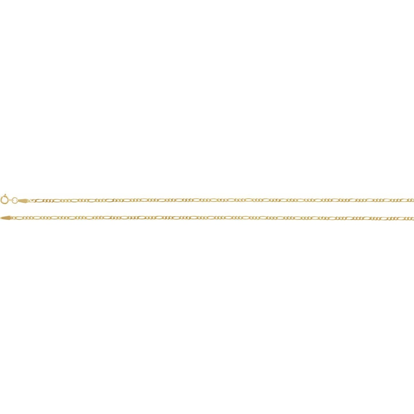 14k Yellow Gold 1.9 mm Diamond-Cut Figaro 20" Chain Necklace Fine Gift for Women