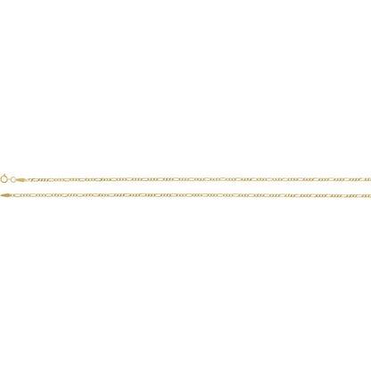 14k Yellow Gold 1.9 mm Diamond-Cut Figaro 20" Chain Necklace Fine Gift for Women