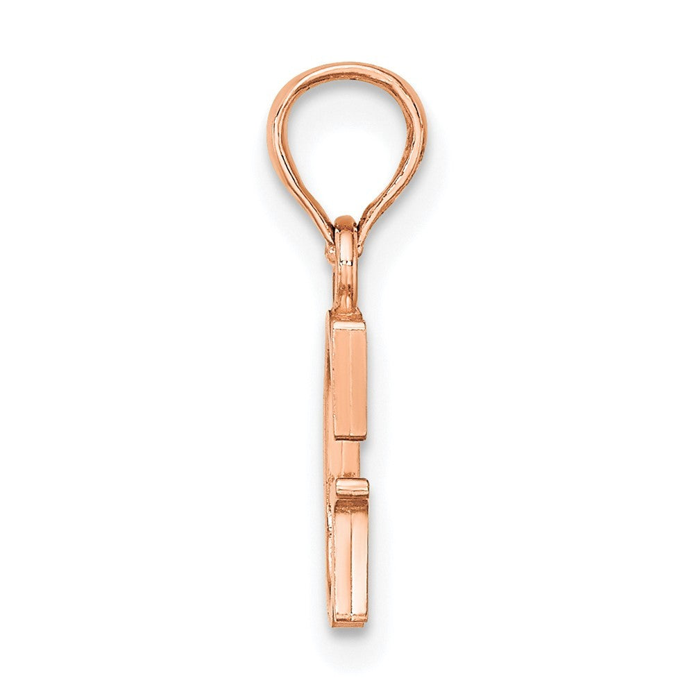 14K Rose Gold Polished Block Letter G Initial Pendant