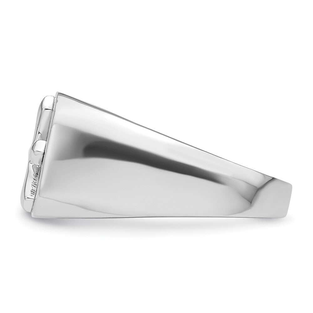 Sterling Silver Rhodium-plated Polished Cross Ring Size 6