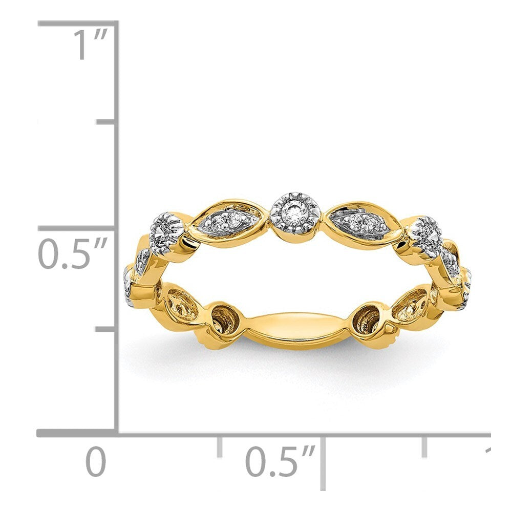14K Yellow Gold Diamond Fancy Band Size 7
