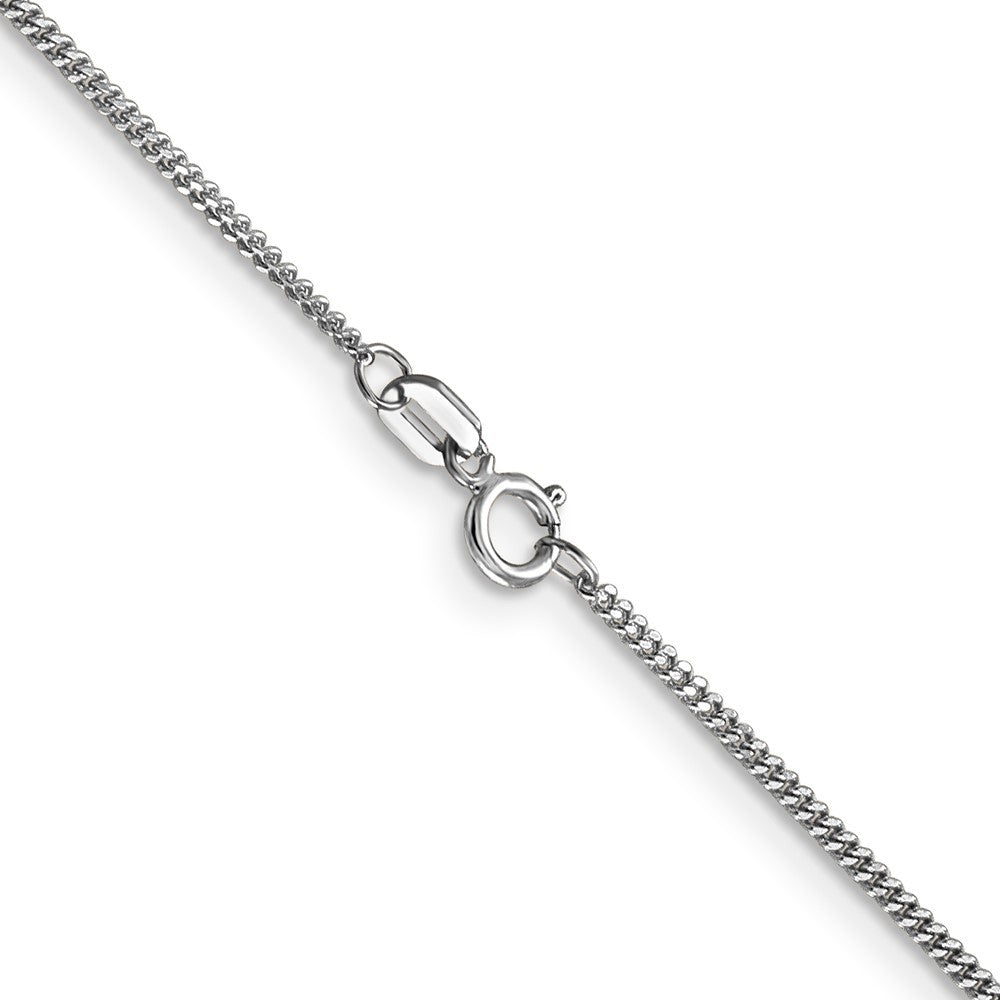 14K White Gold 1.4mm Curb Pendant Chain Necklace 24"
