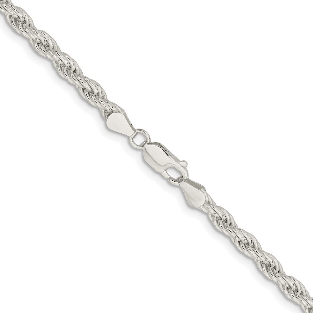 Sterling Silver Rhodium-plated 5mm Solid Rope Chain Necklace