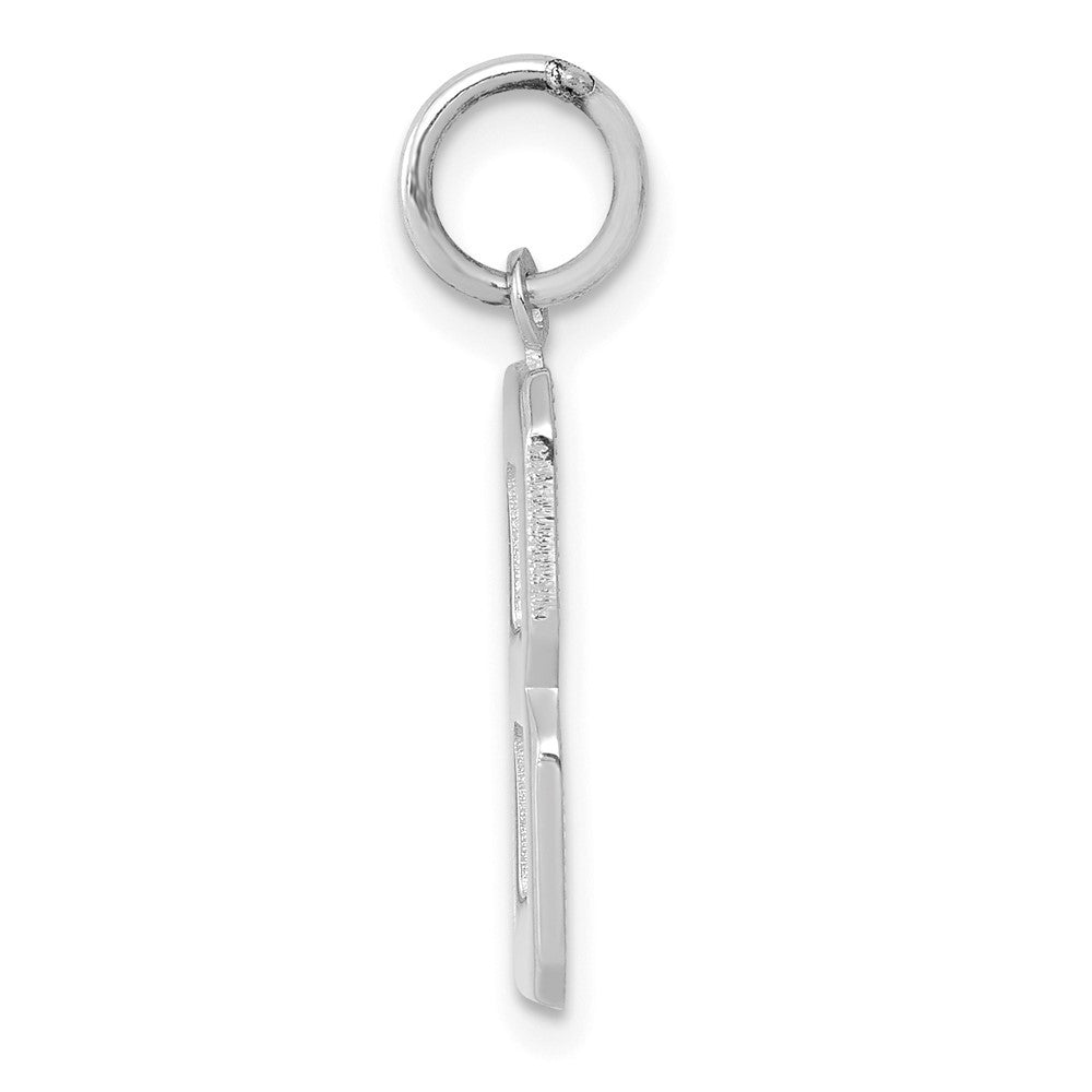 14K White Medium Polished Number 8 Charm