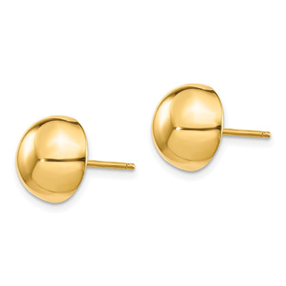 14k Yellow Gold Polished 10mm Half Ball Stud Earrings Gift for Women