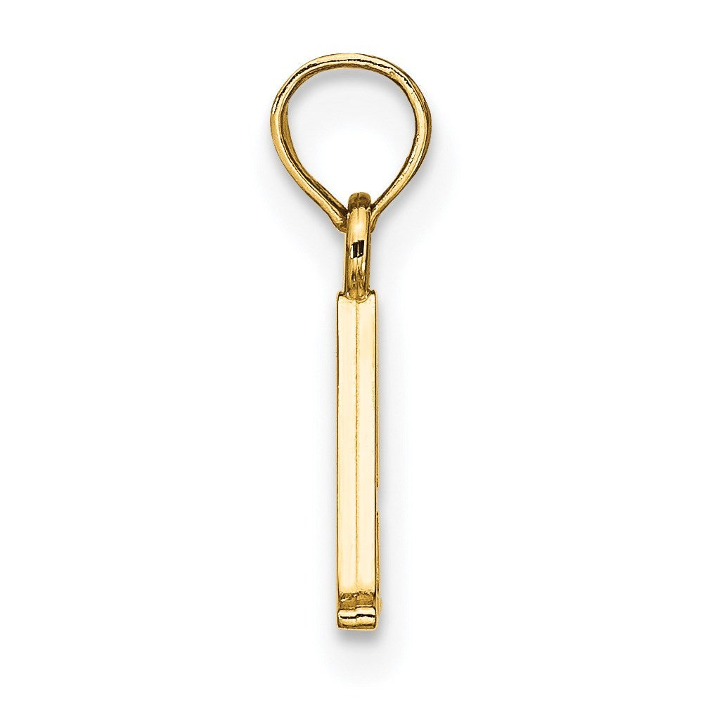 14k Yellow Gold Polished Block Letter A Initial Pendant