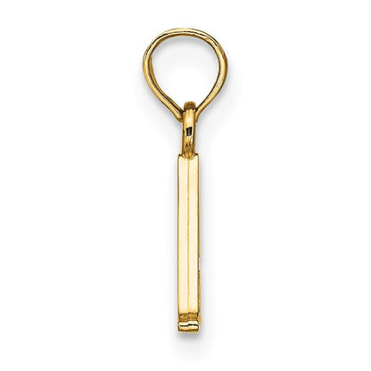 14k Yellow Gold Polished Block Letter A Initial Pendant