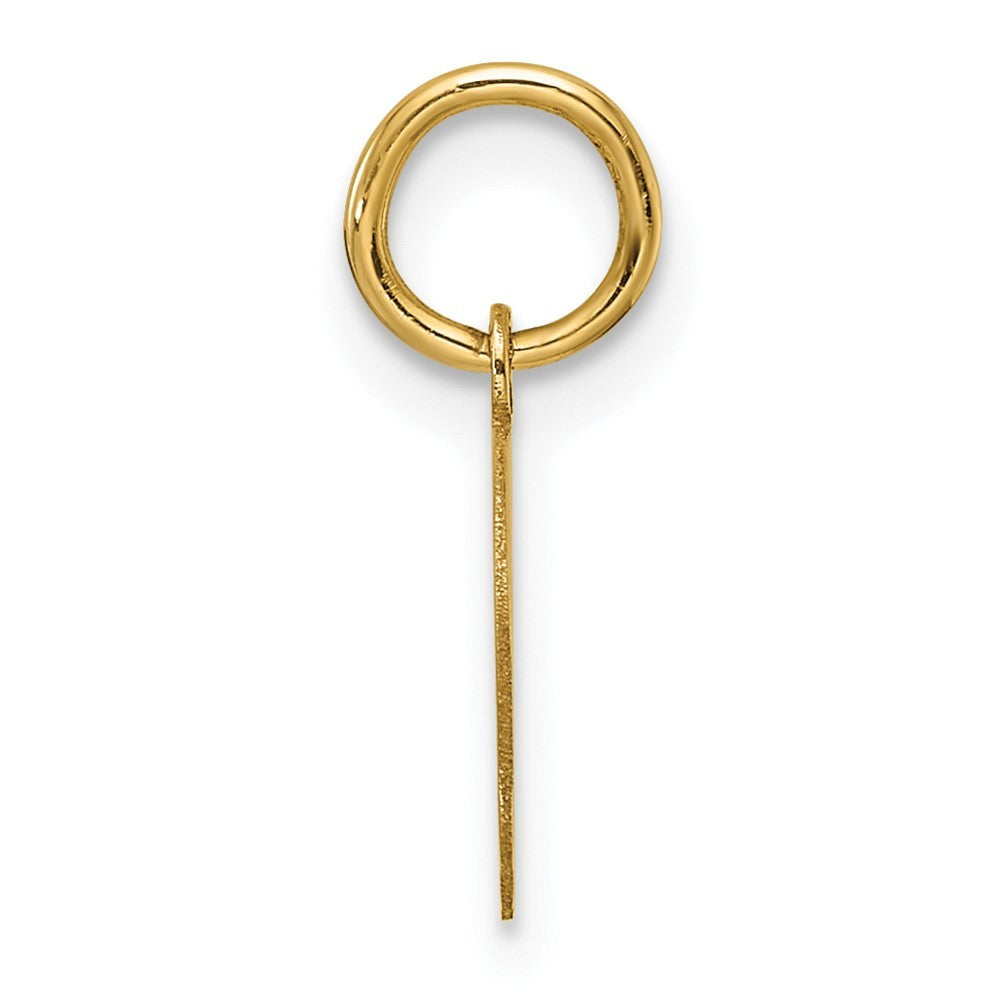 14k Yellow Gold Plain Small .013 Gauge Facing Left Engravable Girl Head Charm