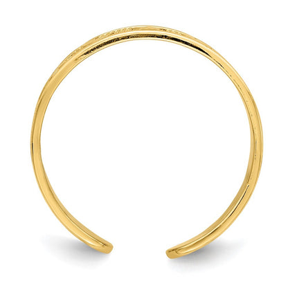 14k Yellow Gold Star and Moon Adjustable Toe Ring