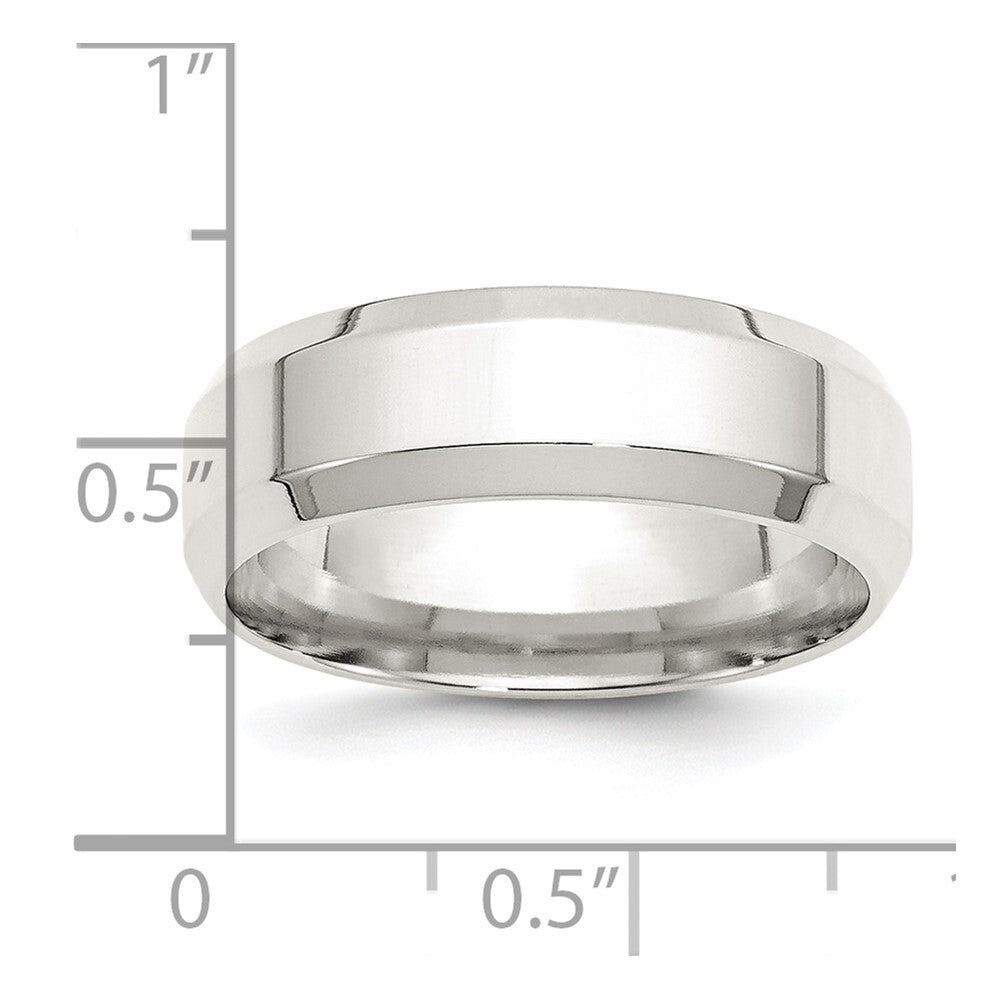 Sterling Silver 7mm Beveled Edge Size 12 Band Ring